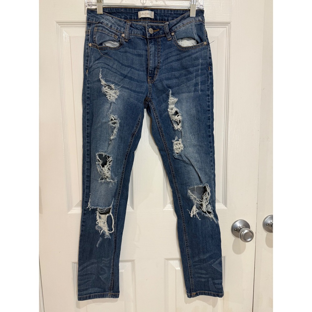 Altar'd State Distressed Ripped Skinny Jeans Trendy Denim Blue Size 24
